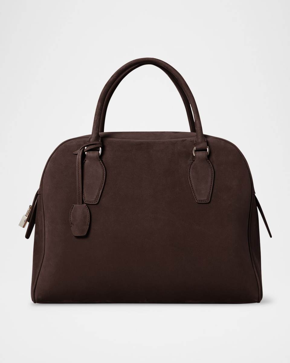 India Zip Top-Handle Bag in Nubuck Leather